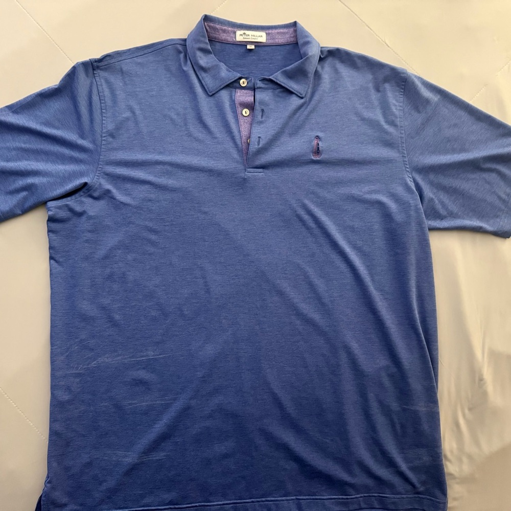 Peter Millar Summer Comfort Polo Men’s XL Blue Performance Golf Shirt